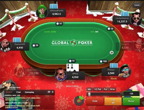Global Poker tables